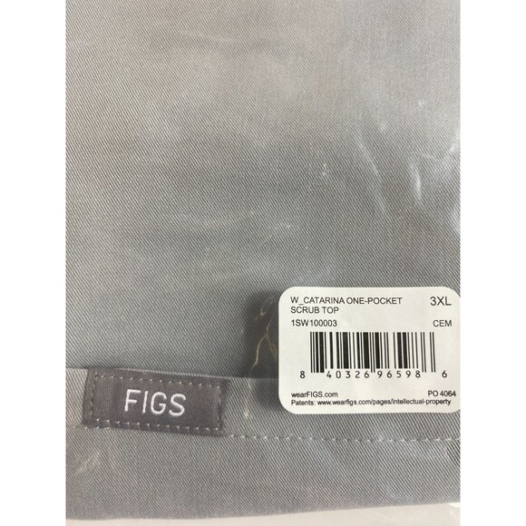 Figs Catarina One-Pocket Technical Collection Gray Cement Scrubs Top  3XL NWT - Picture 3 of 5